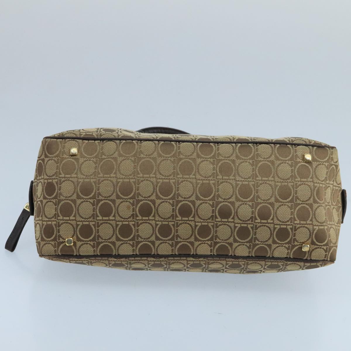 Salvatore Ferragamo Hand Bag Canvas Brown Auth 97071