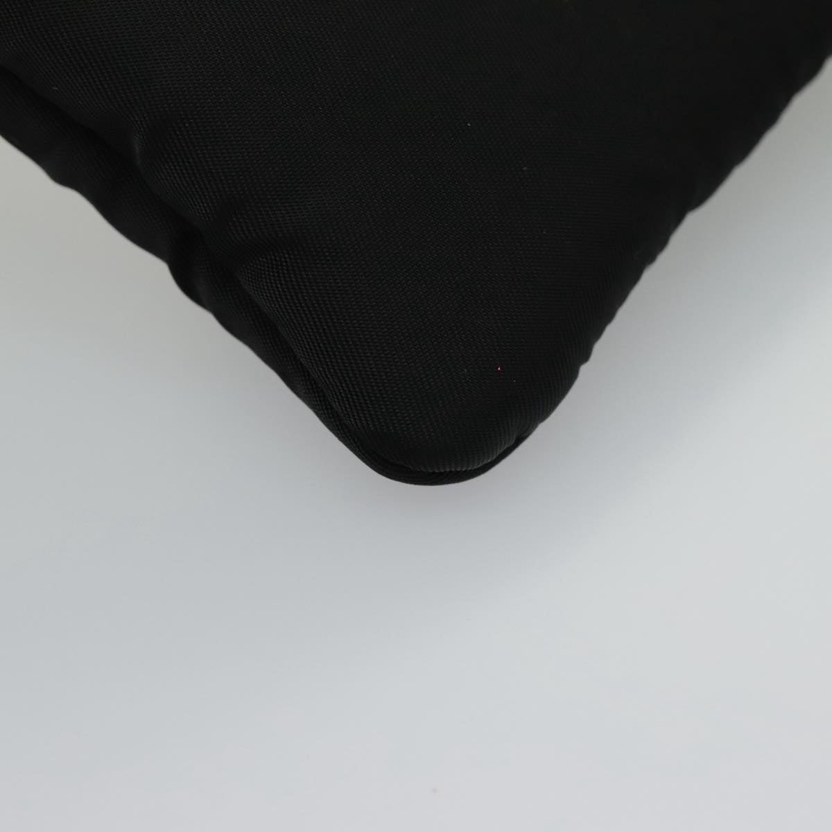 PRADA Shoulder Pouch Nylon Black Silver Auth 97109V