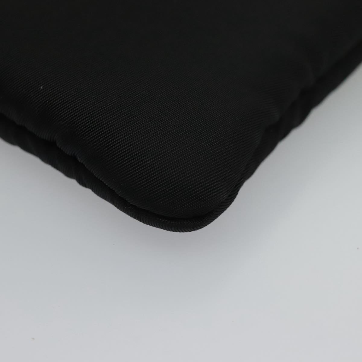 PRADA Shoulder Pouch Nylon Black Silver Auth 97109V