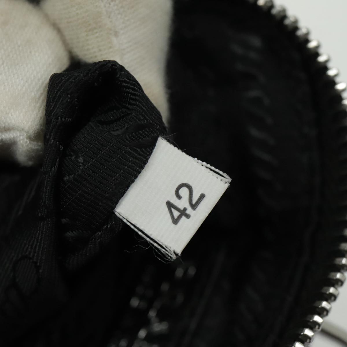 PRADA Shoulder Pouch Nylon Black Silver Auth 97109V