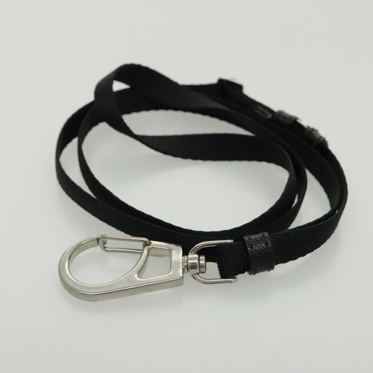 PRADA Shoulder Pouch Nylon Black Silver Auth 97109V