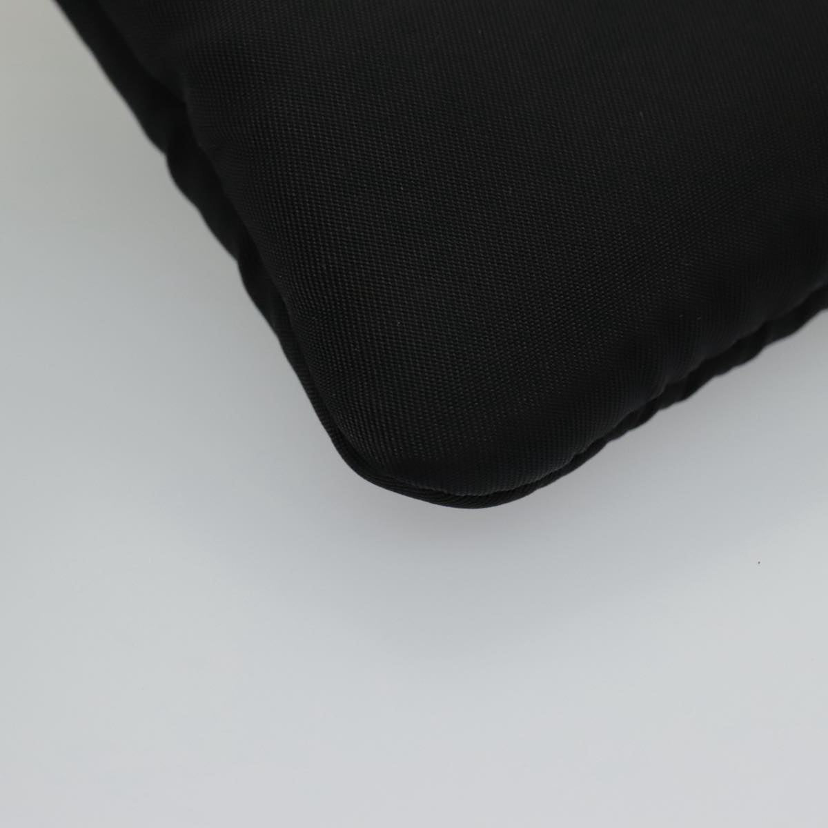 PRADA Shoulder Pouch Nylon Black Silver Auth 97109V