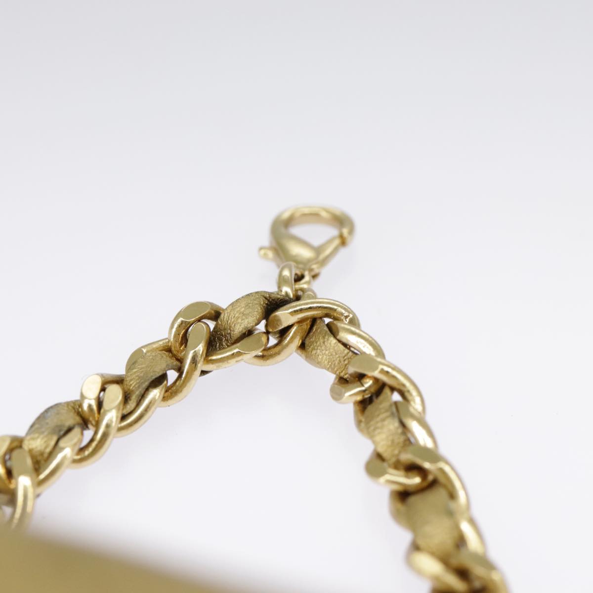 CHANEL Matelasse Hand Bag Leather Gold CC Auth 97386