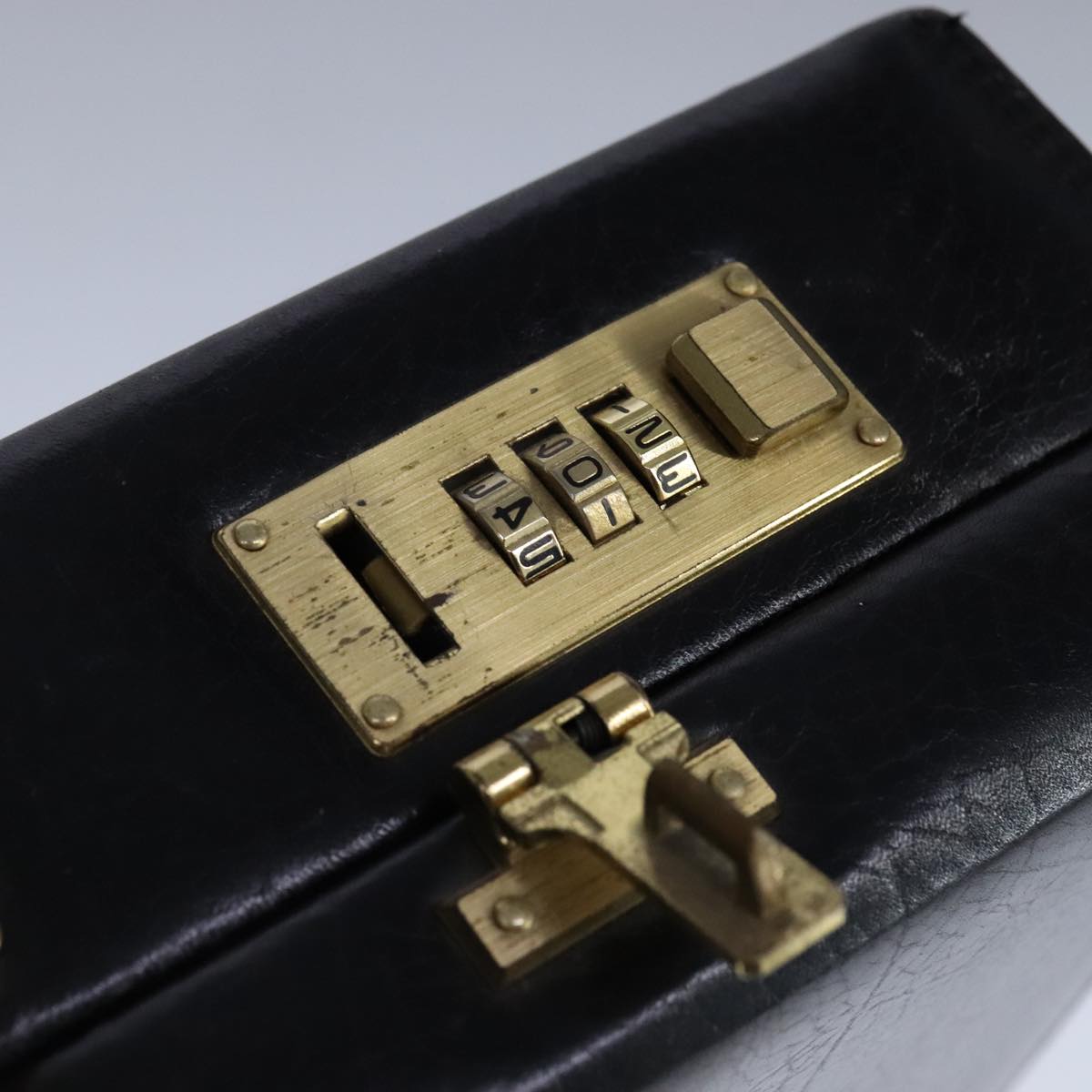 BALLY Attache Case Trunk Leather Black Auth 97465