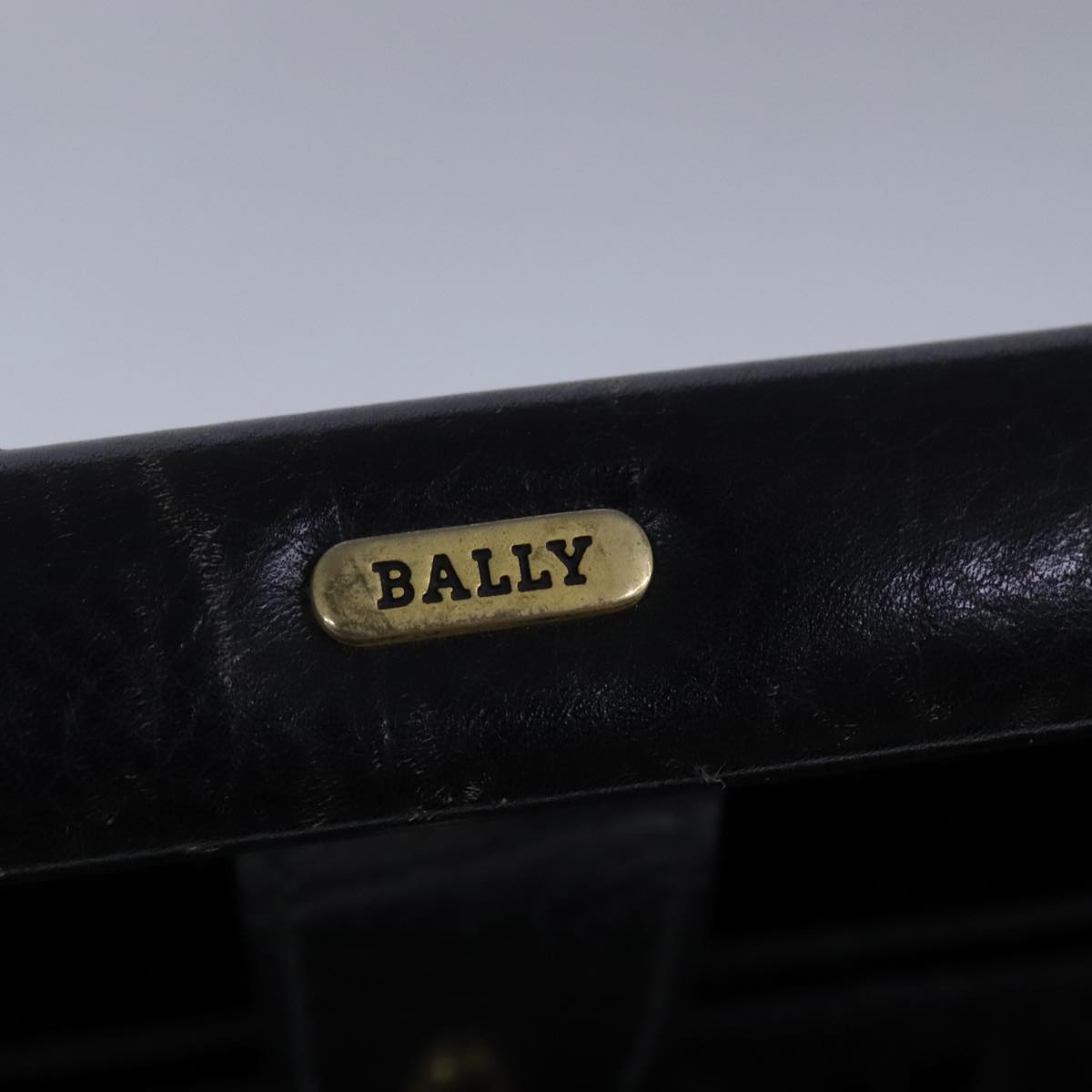 BALLY Attache Case Trunk Leather Black Auth 97465