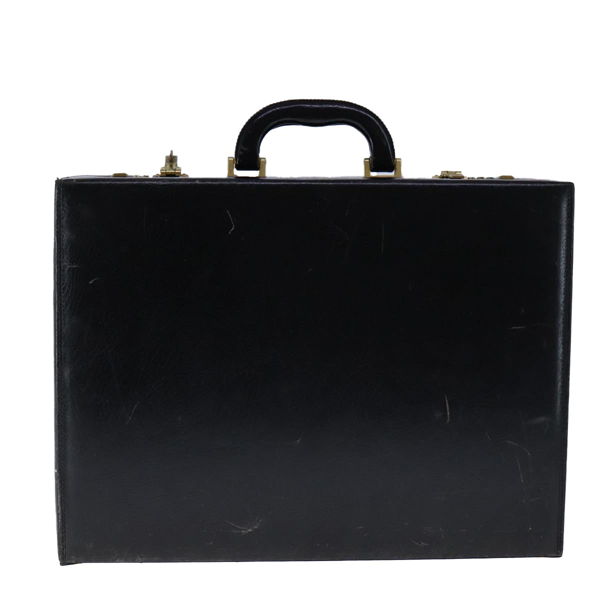 BALLY Attache Case Trunk Leather Black Auth 97465