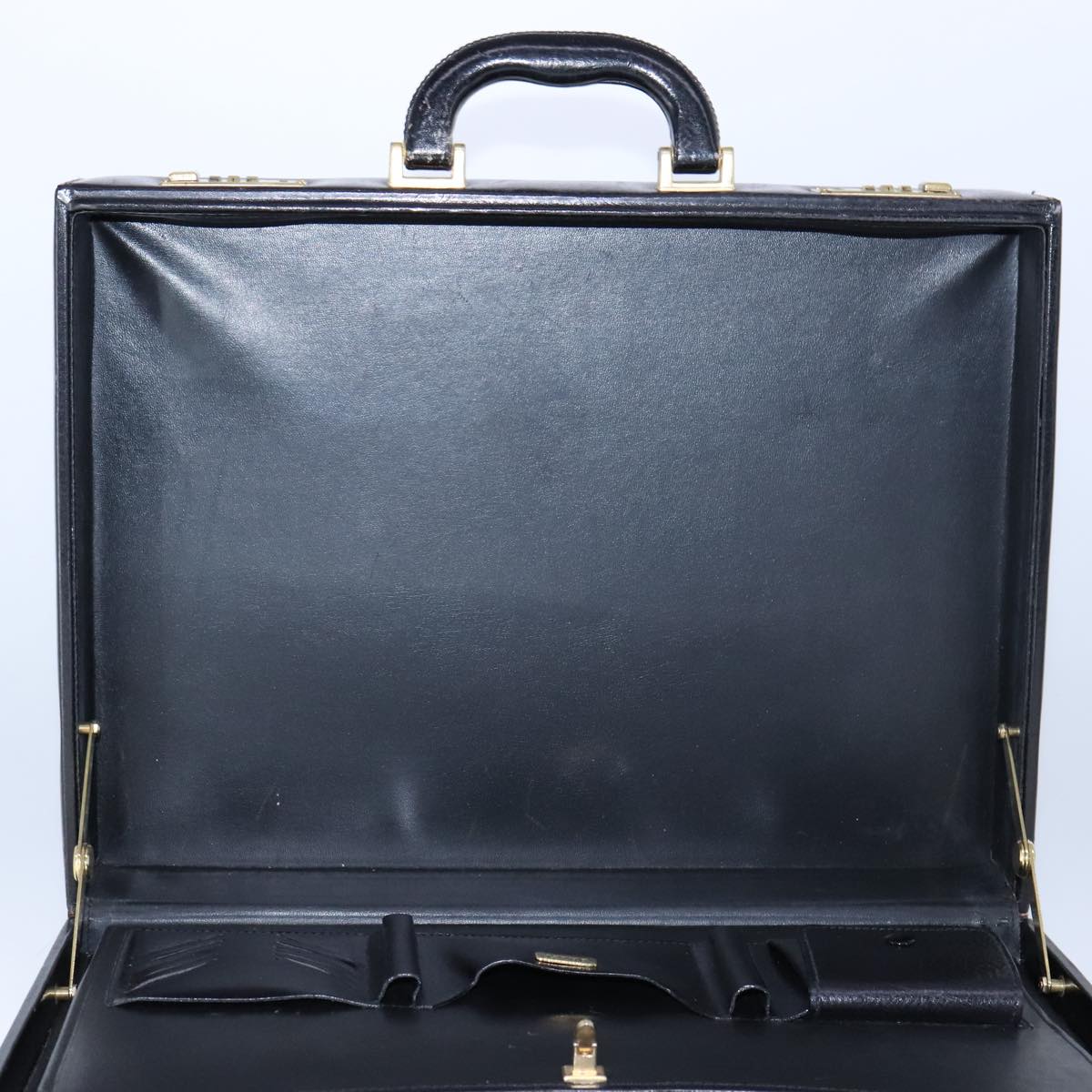 BALLY Attache Case Trunk Leather Black Auth 97465