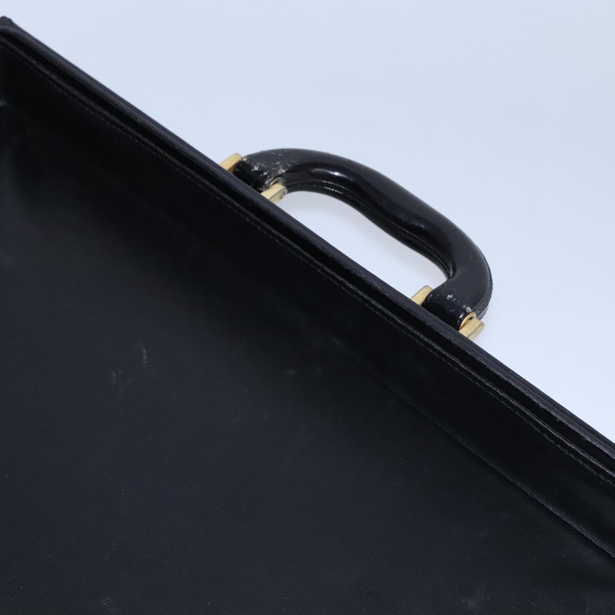 BALLY Attache Case Trunk Leather Black Auth 97465
