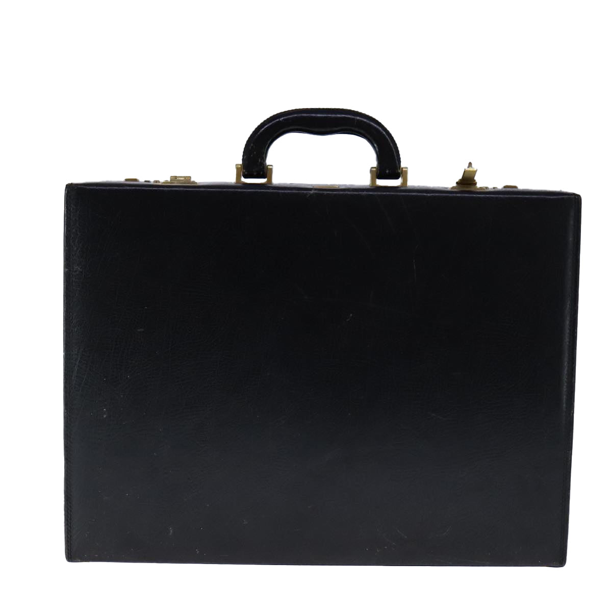 BALLY Attache Case Trunk Leather Black Auth 97465