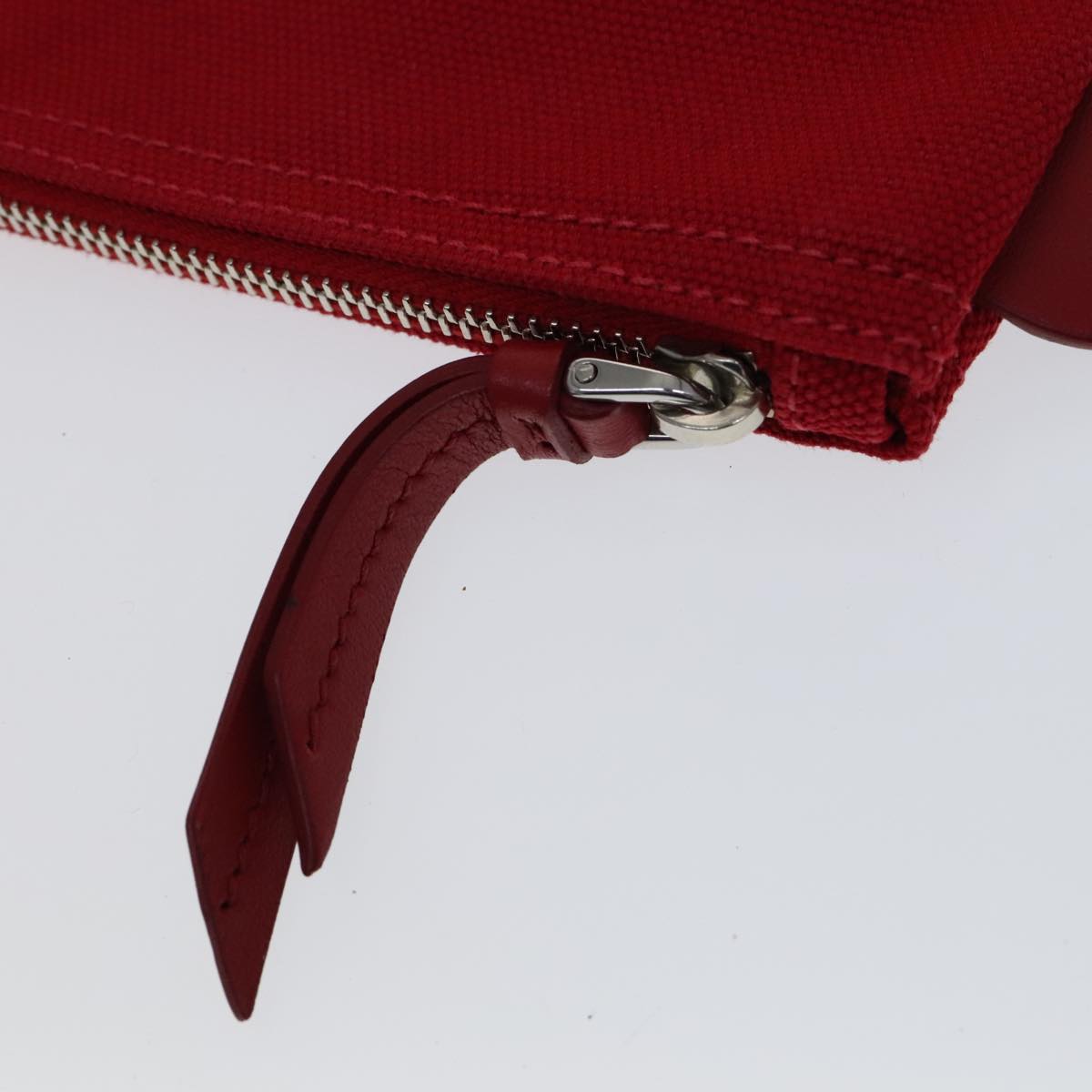 PRADA Hand Bag Canvas Vinyl 2way Red Auth 97486