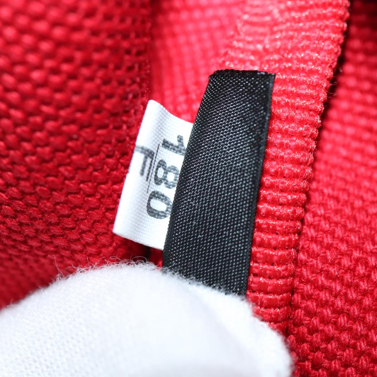 PRADA Hand Bag Canvas Vinyl 2way Red Auth 97486