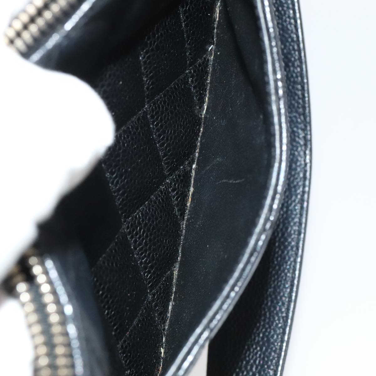 CHANEL Matelasse COCO Mark Chain Shoulder Bag Caviar Skin Black CC Auth 97733A