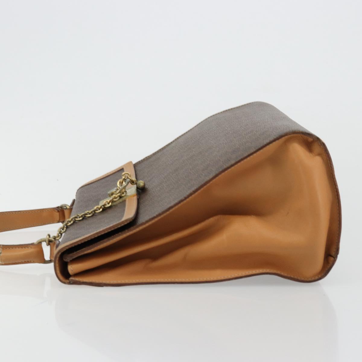 CELINE Macadam Canvas Hand Bag PVC Leather Brown Auth 97775