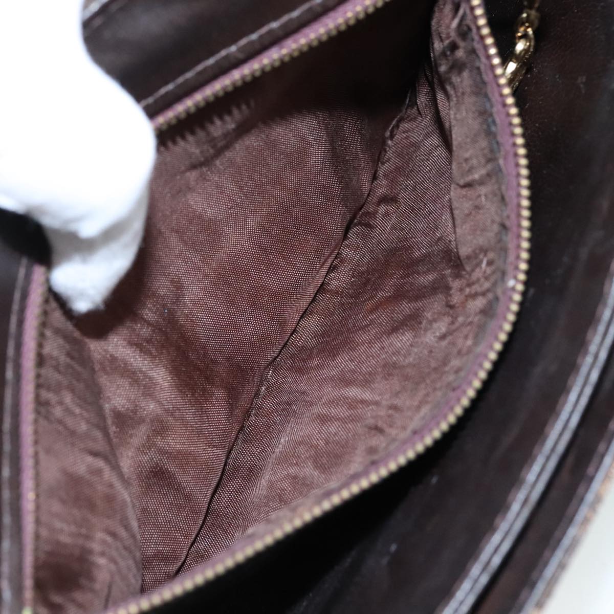 CELINE C Sulky Hand Bag Canvas Brown Auth 97779