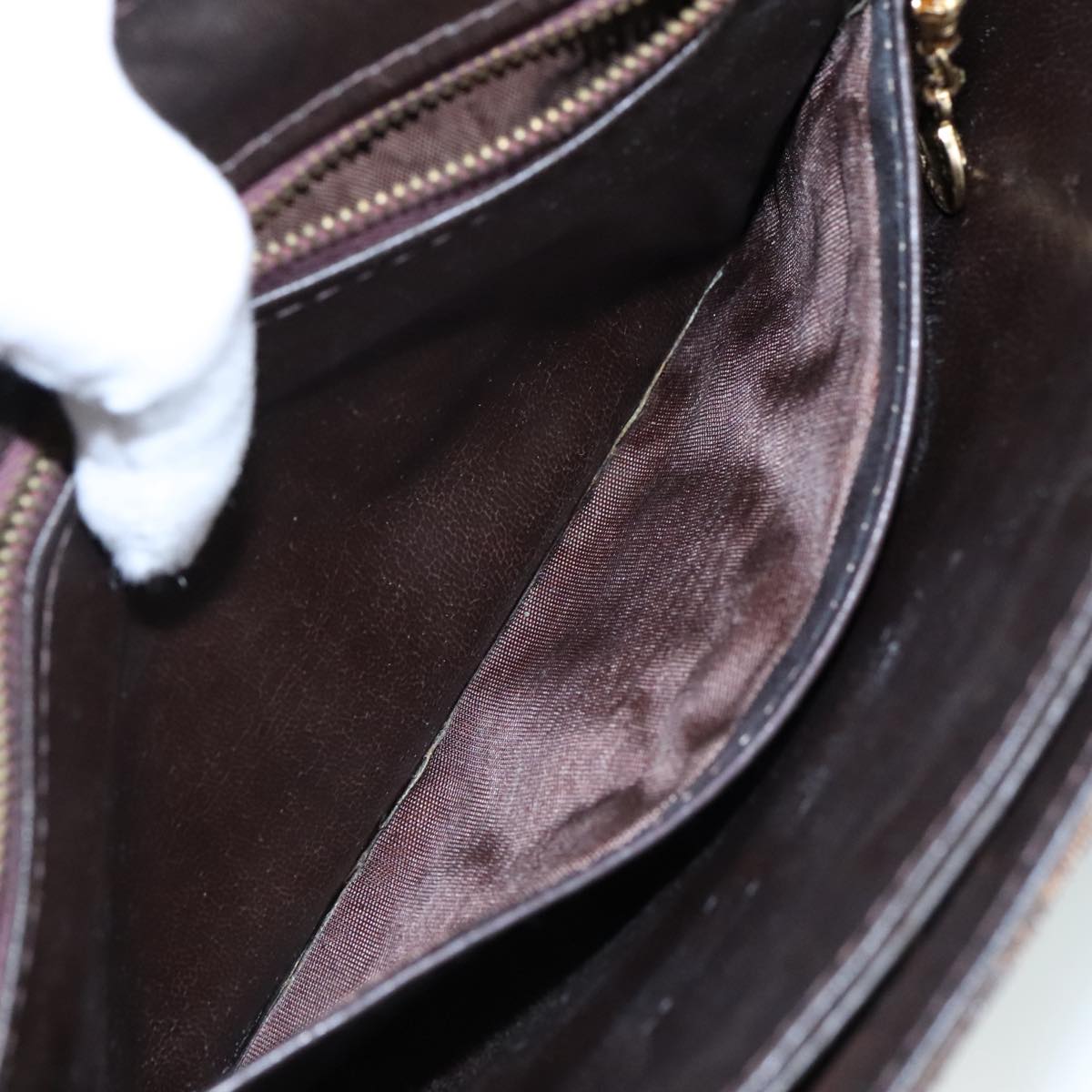 CELINE C Sulky Hand Bag Canvas Brown Auth 97779