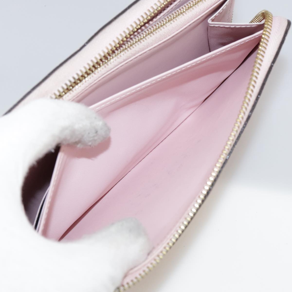 LOUIS VUITTON Monogram Vernis Zippy Wallet Rose Valerine M93522 LV Auth 97795