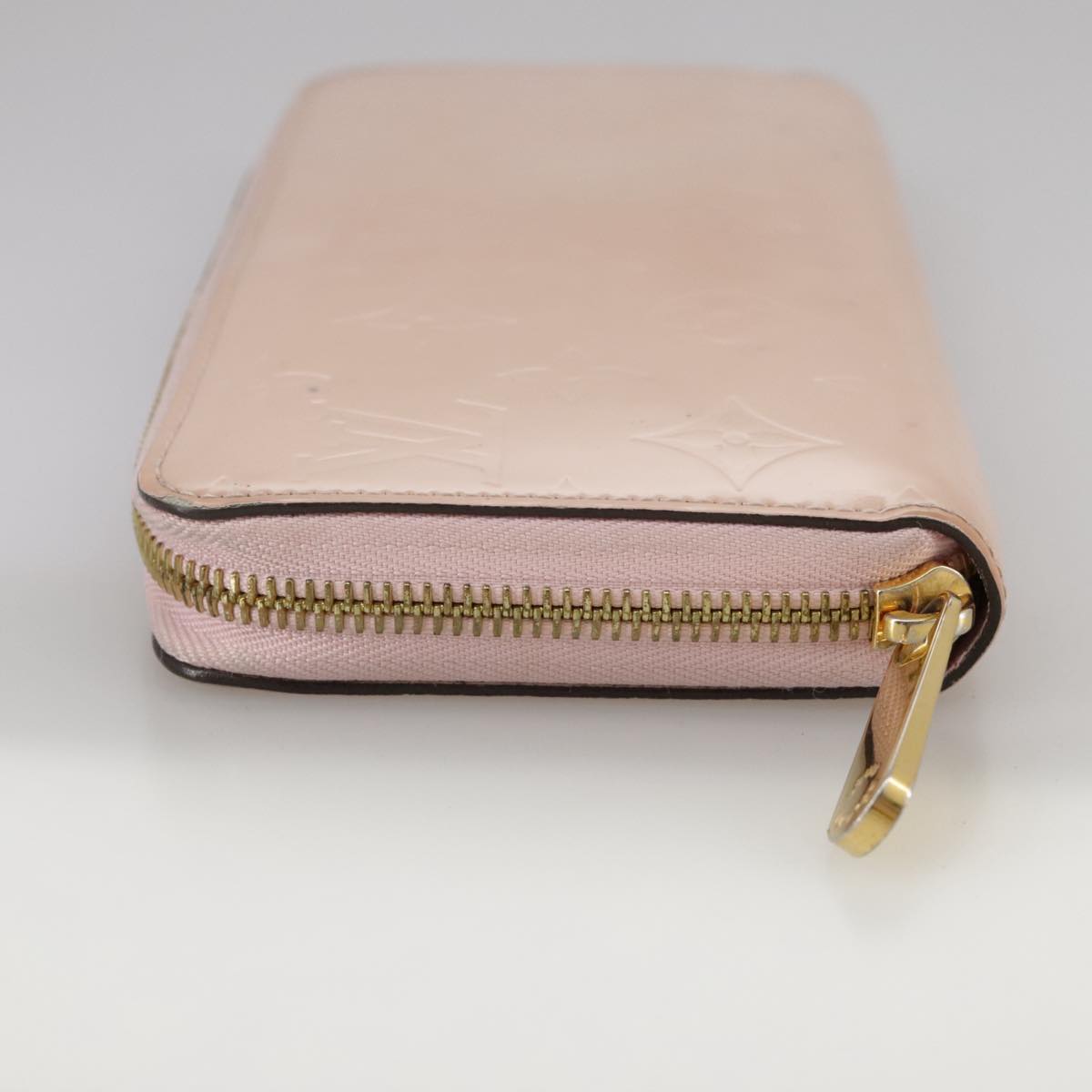 LOUIS VUITTON Monogram Vernis Zippy Wallet Rose Valerine M93522 LV Auth 97795