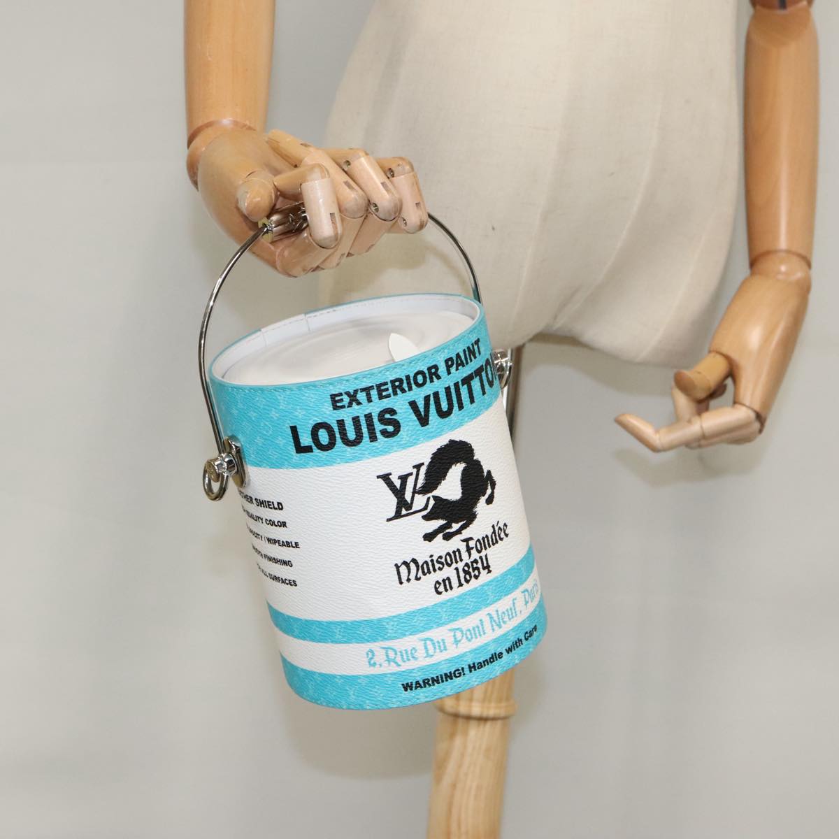 LOUIS VUITTON Monogram Painted Can Hand Bag PVC 2way Blue M81597 LV Auth 97849SM