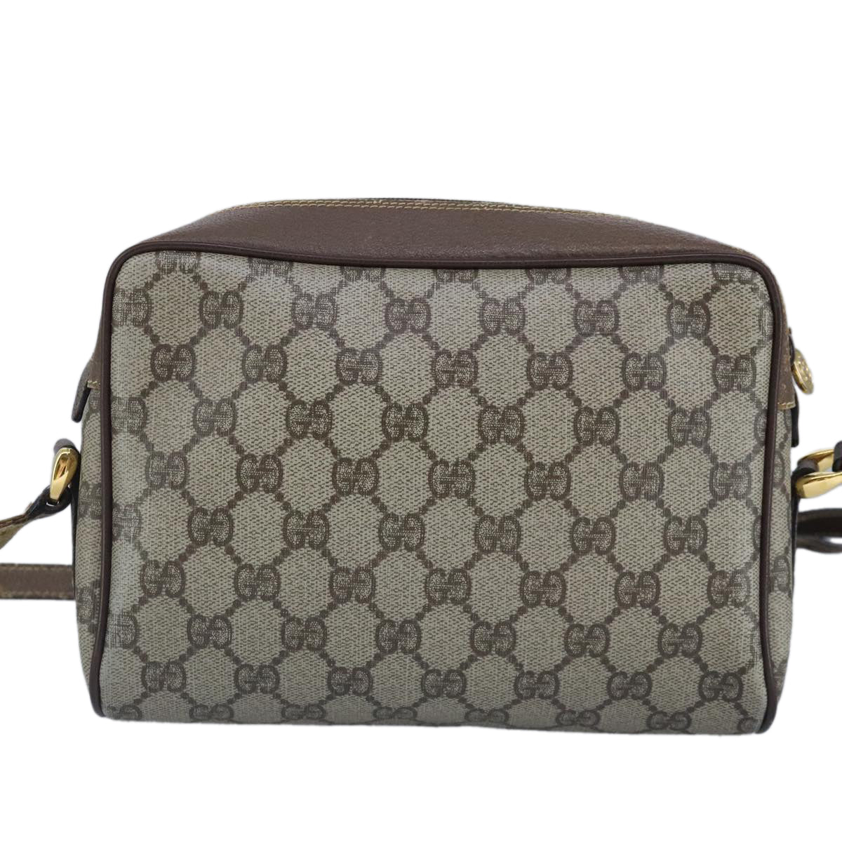 GUCCI GG Supreme Web Sherry Line Shoulder Bag PVC Beige Red 001 115 Auth 97895