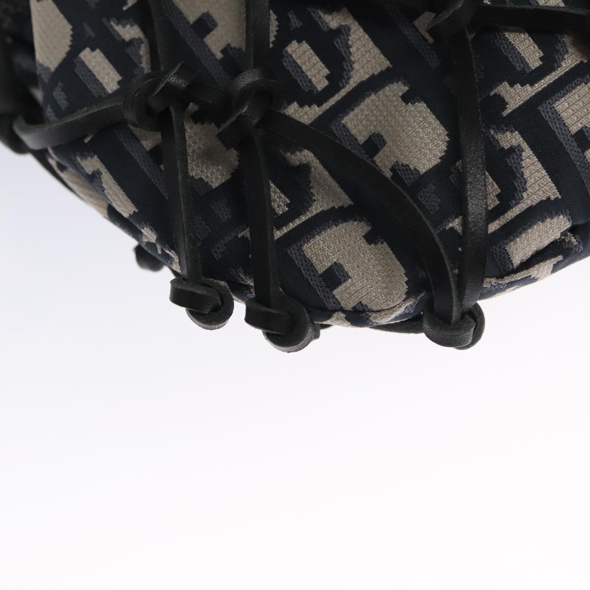 Christian Dior Trotter Canvas Hand Bag Navy Auth 97952SV