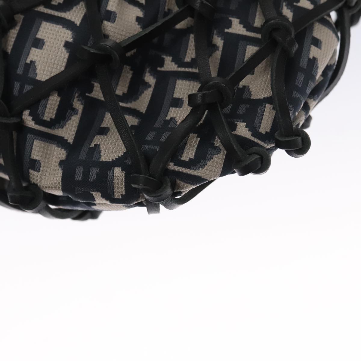 Christian Dior Trotter Canvas Hand Bag Navy Auth 97952SV