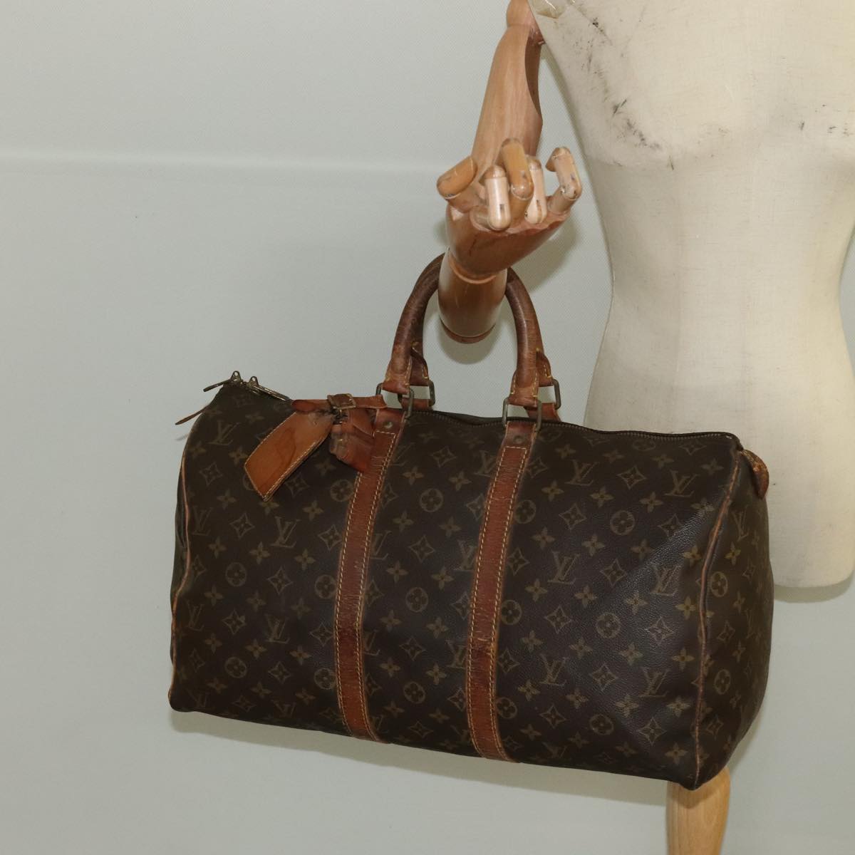 LOUIS VUITTON Monogram Keepall 45 Boston Bag M41428 LV Auth 97962