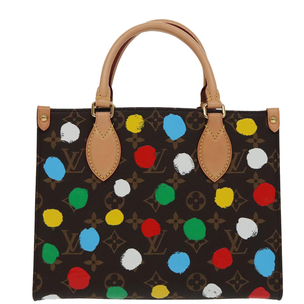 LOUIS VUITTON Monogram Yayoi Kusama On The Go PM Hand Bag M46380 LV Auth 98061SM