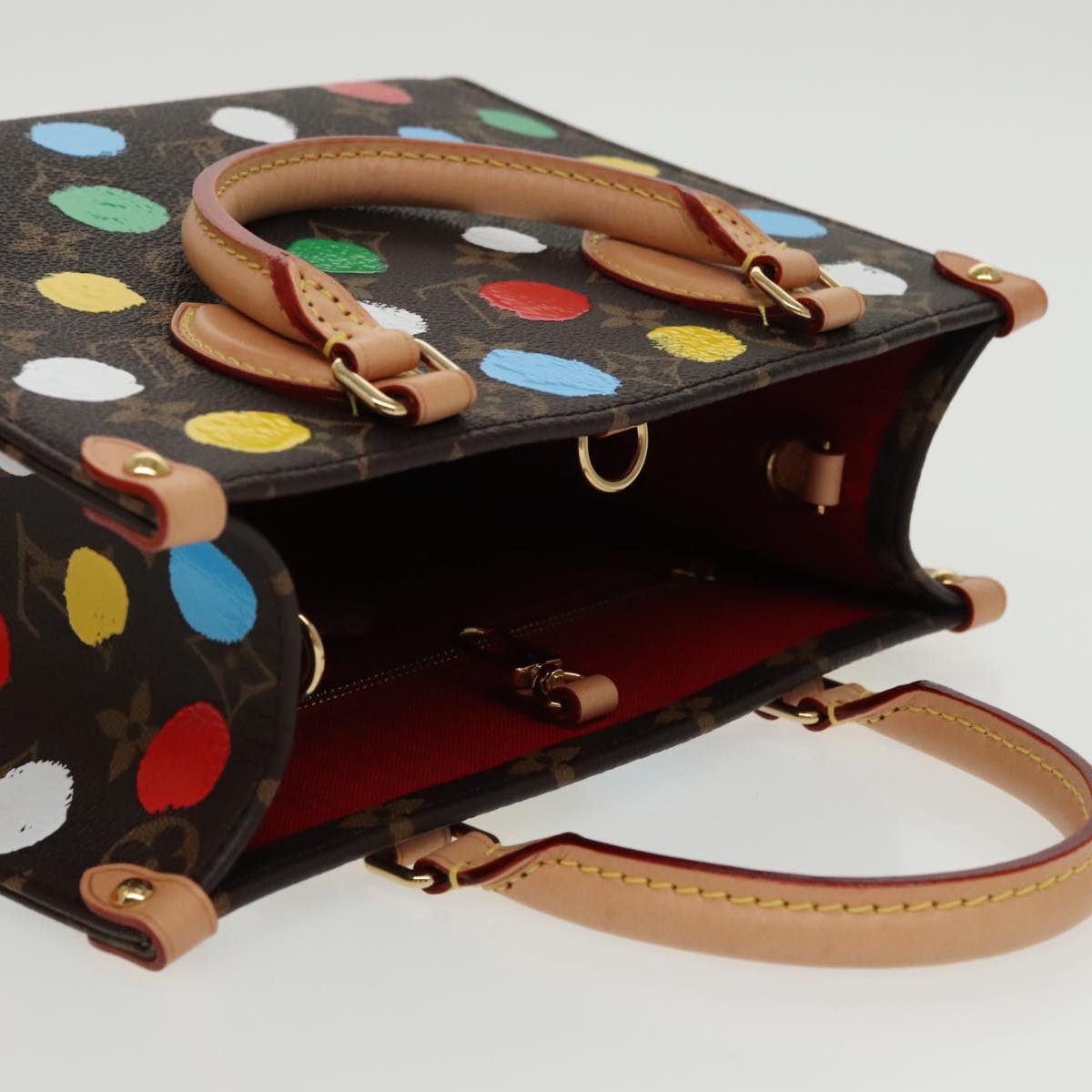LOUIS VUITTON Monogram Yayoi Kusama On The Go PM Hand Bag M46380 LV Auth 98061SM