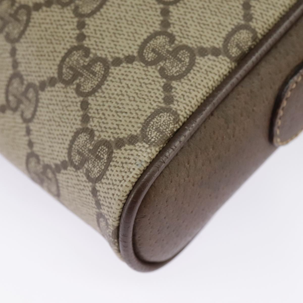 GUCCI GG Supreme Web Sherry Line Shoulder Bag PVC Beige 116 02 089 Auth 98084