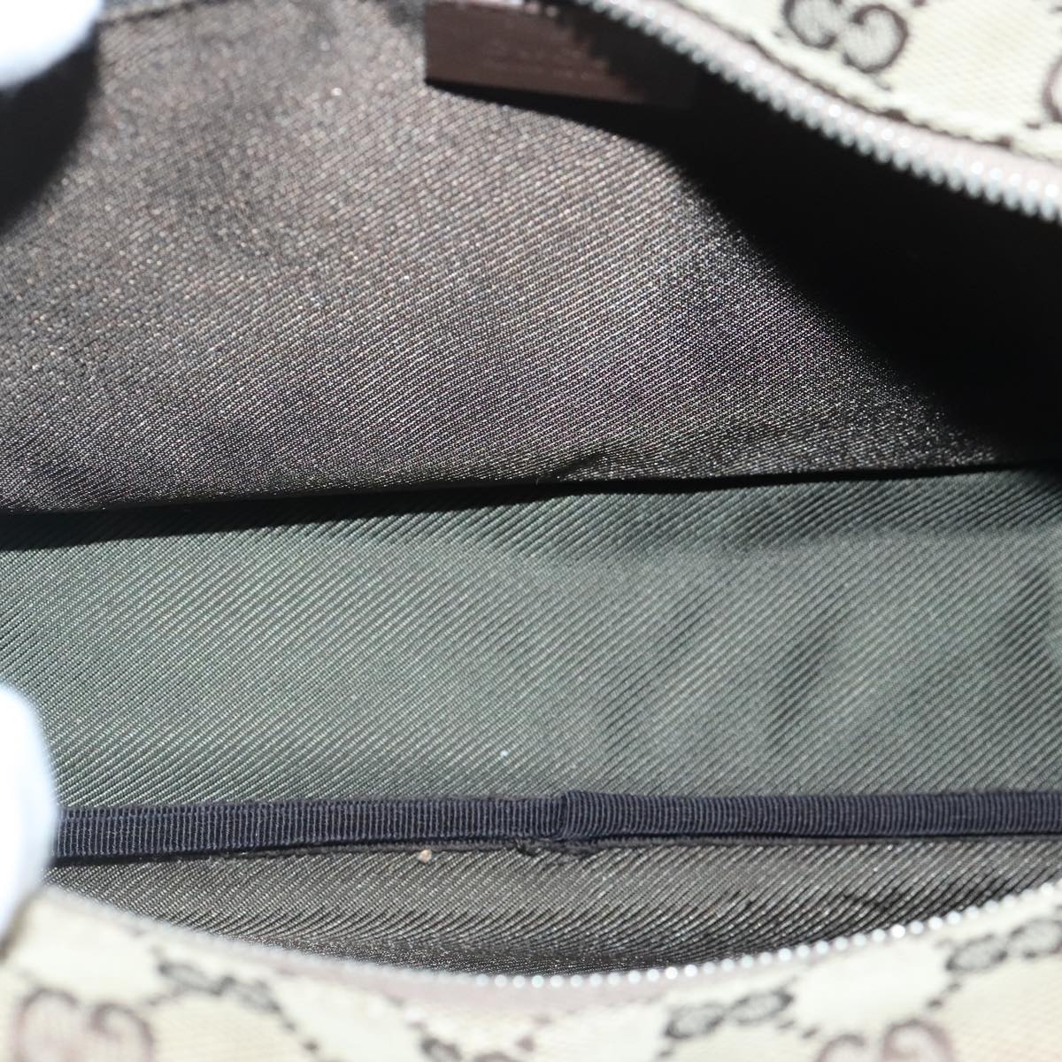 GUCCI GG Canvas Shoulder Bag Beige Silver 92555 Auth 98087