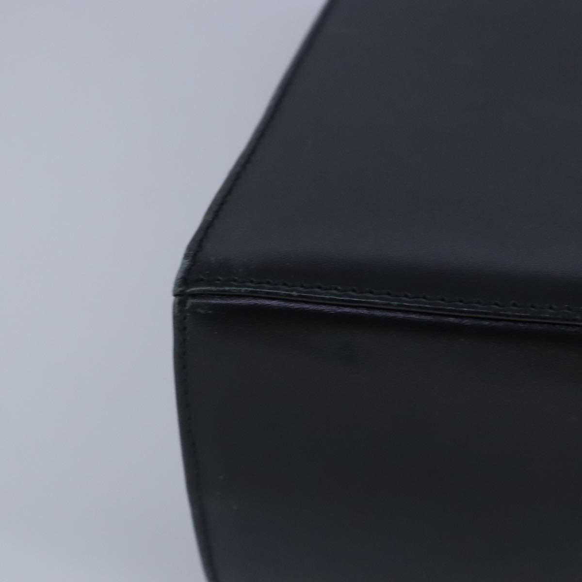 Salvatore Ferragamo Gancini Hand Bag Leather 2way Navy Gold Auth 98122