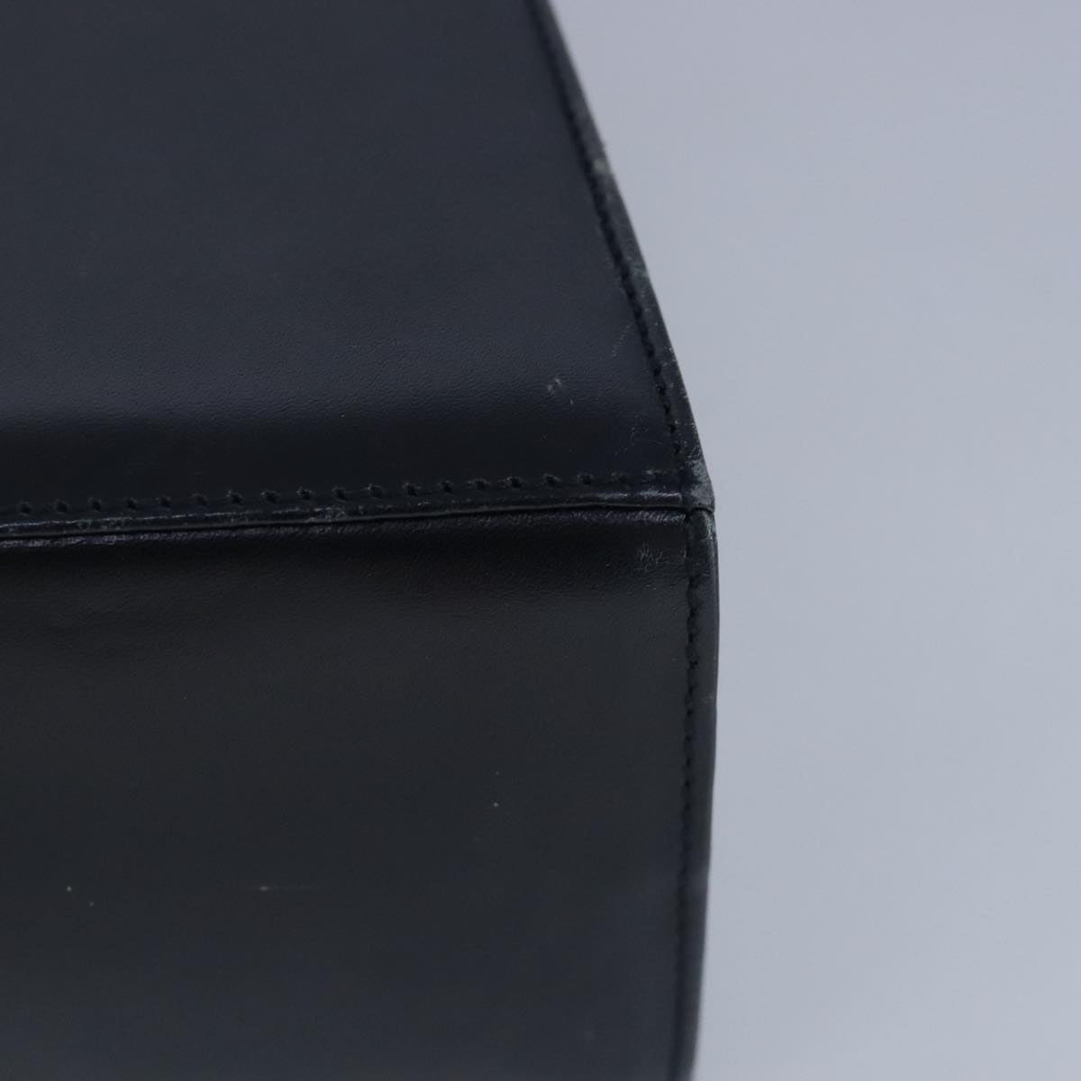 Salvatore Ferragamo Gancini Hand Bag Leather 2way Navy Gold Auth 98122