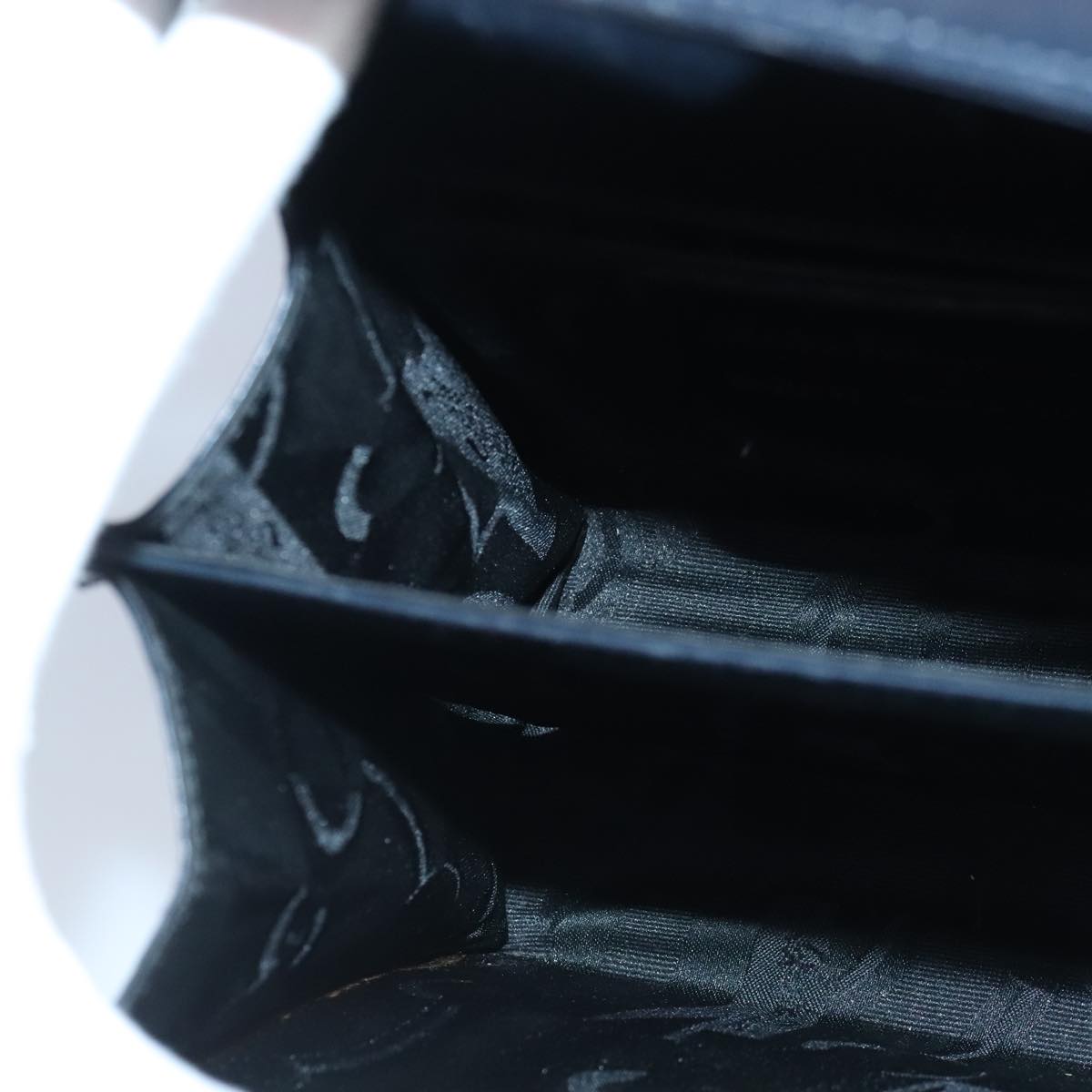 Salvatore Ferragamo Gancini Hand Bag Leather 2way Navy Gold Auth 98122