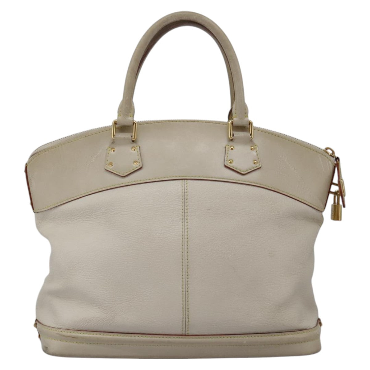 LOUIS VUITTON Suhari Lockit Hand Bag Leather White M91874 LV Auth 98231