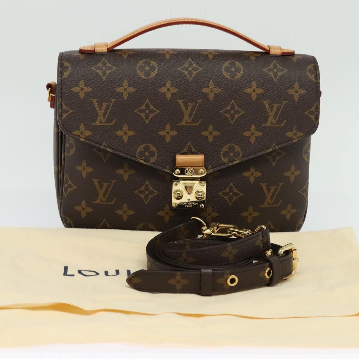 LOUIS VUITTON Monogram Pochette Metis MM Hand Bag 2way M43628 LV Auth 98243A