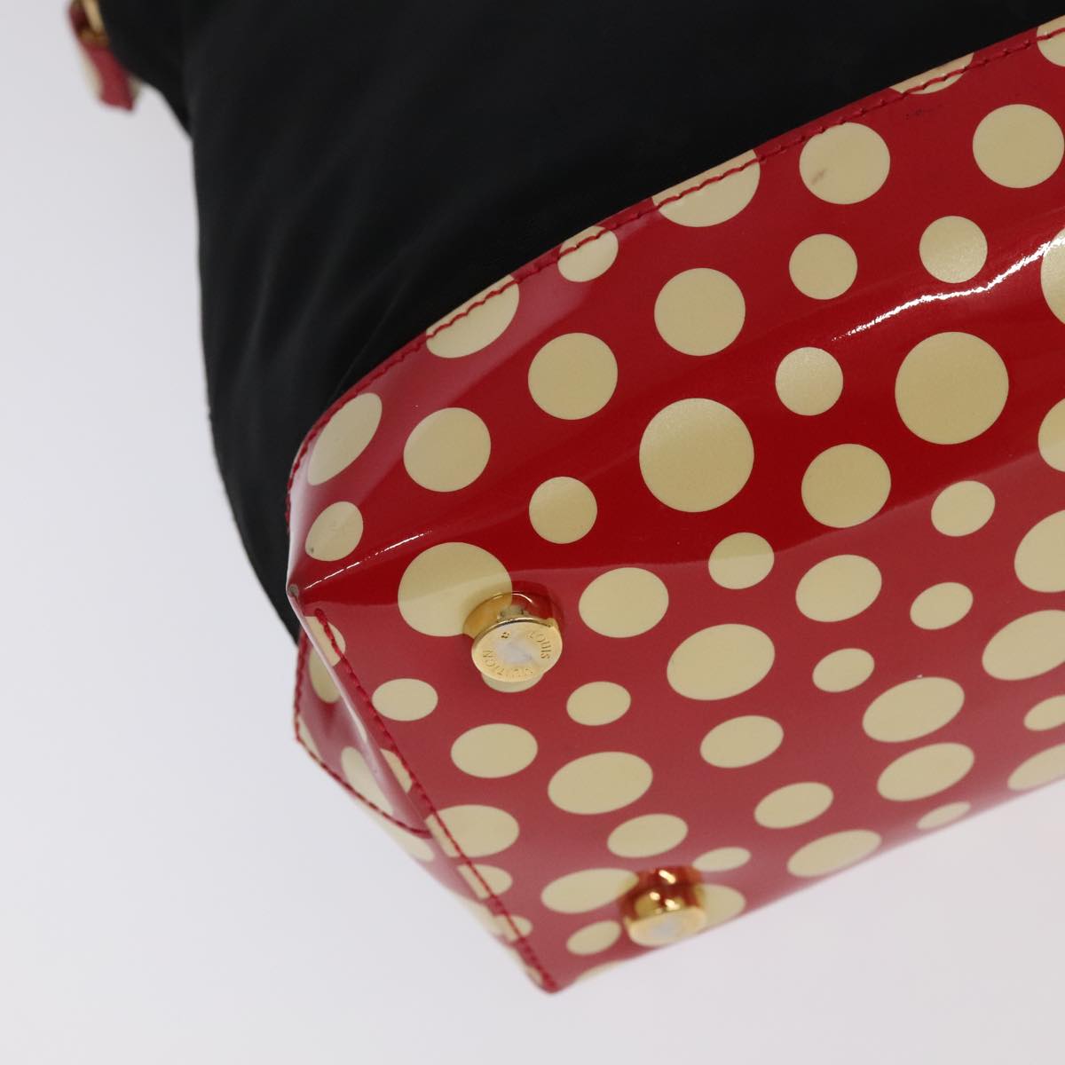 LOUIS VUITTON Vernis Dot Infinity Lockit MM Hand Bag M40681 LV Auth 98310V