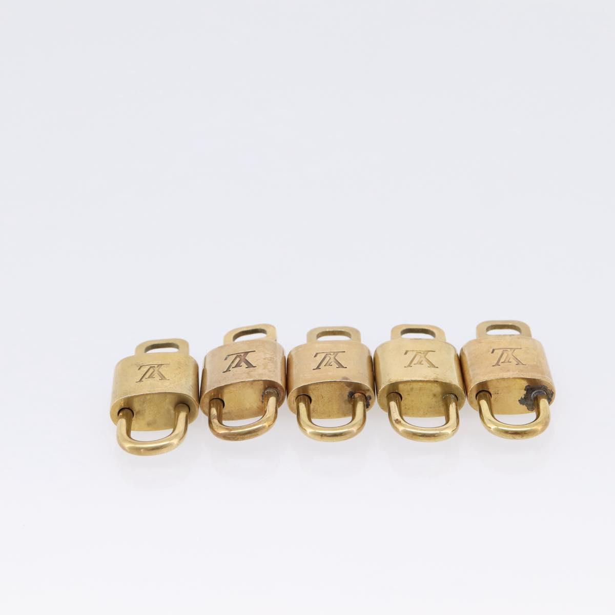 LOUIS VUITTON Padlock Metal 20 Set Gold Tone LV Auth 98462