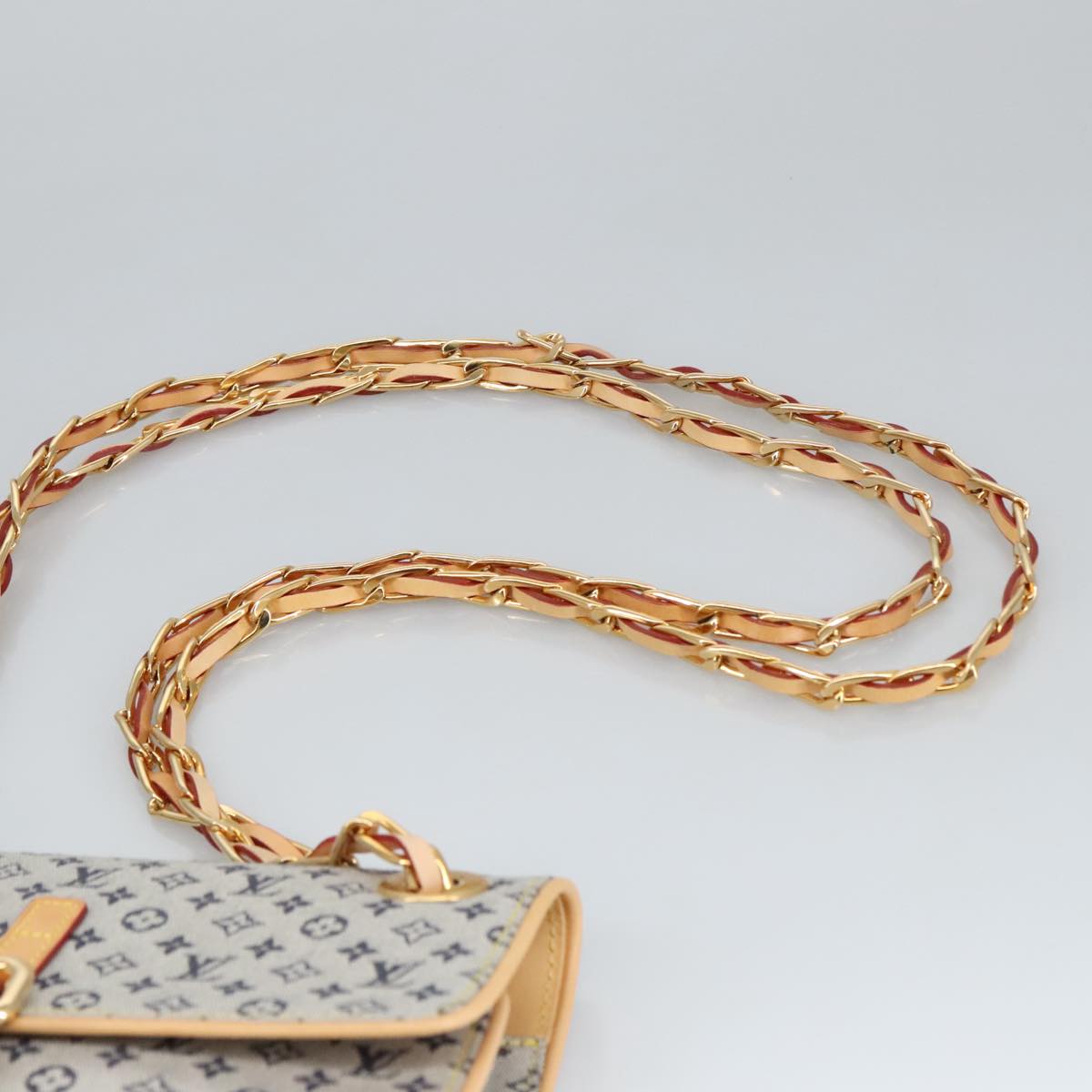LOUIS VUITTON Monogram Mini Camille Chain Shoulder Bag Blue M92002 Auth 98527SAV