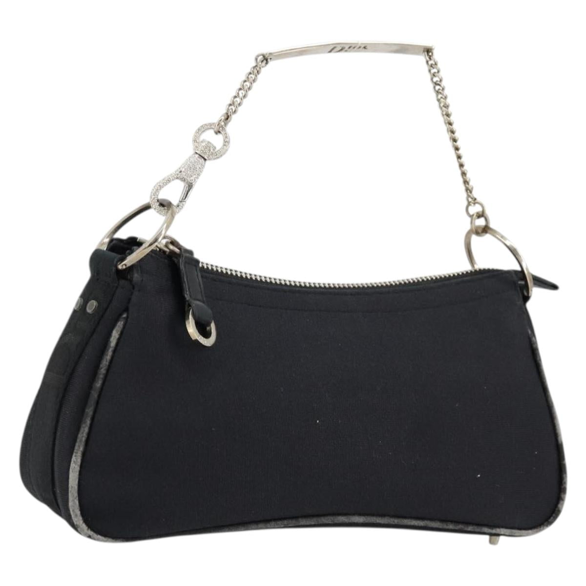 Christian Dior Hand Bag Canvas Black Auth 98592