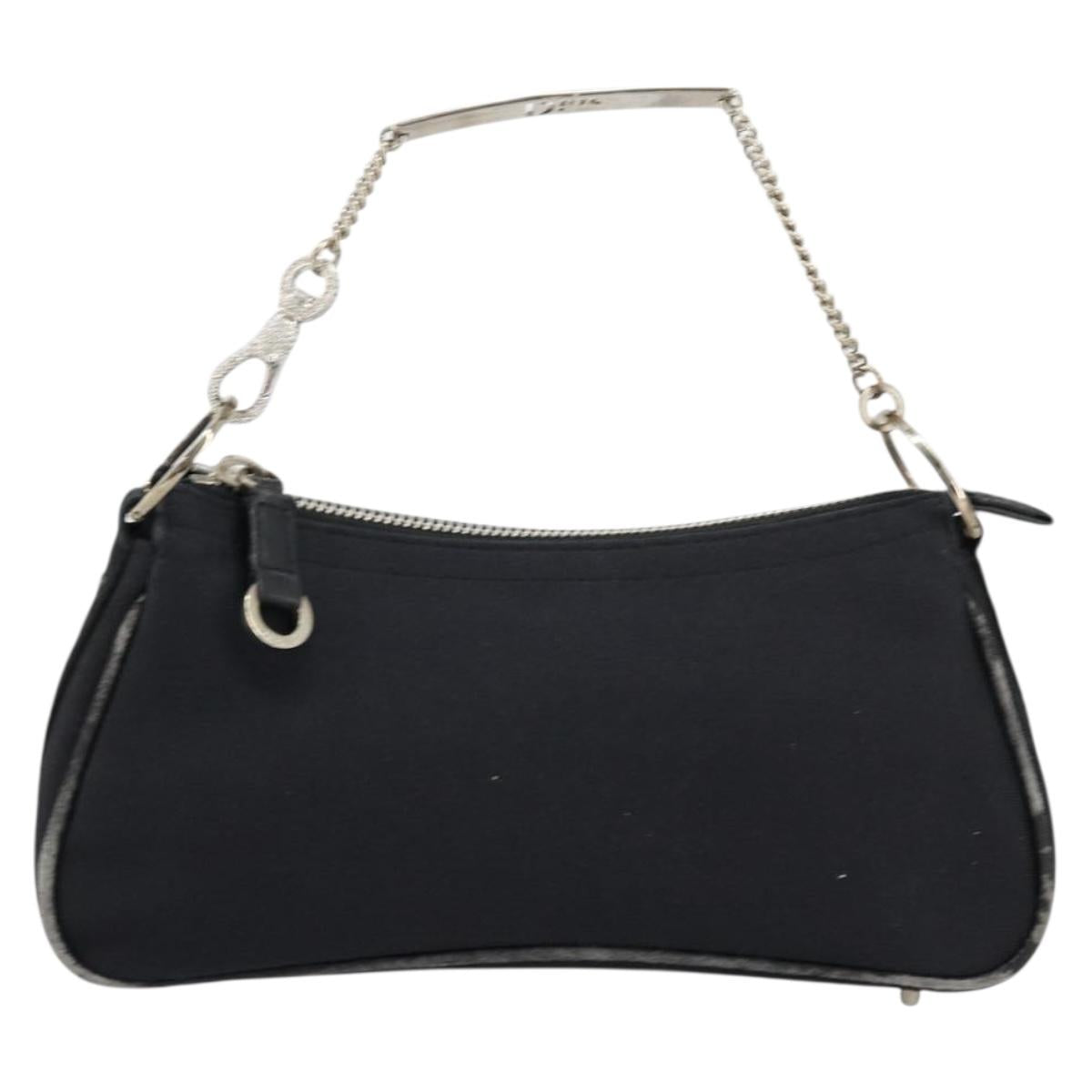 Christian Dior Hand Bag Canvas Black Auth 98592