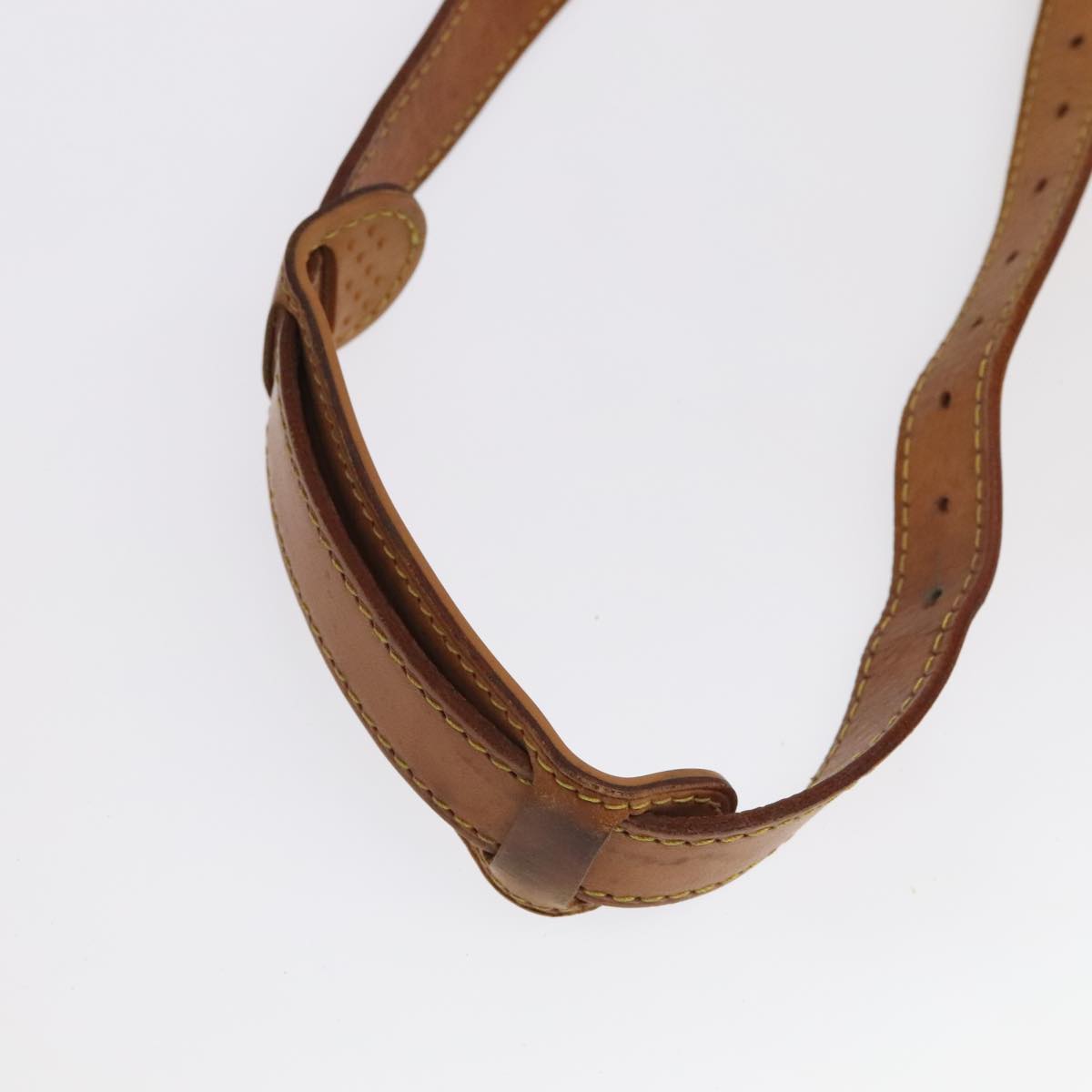 LOUIS VUITTON Adjustable Shoulder Strap Leather 35.8""""""""-42.9"""""""" Beige Auth 98613