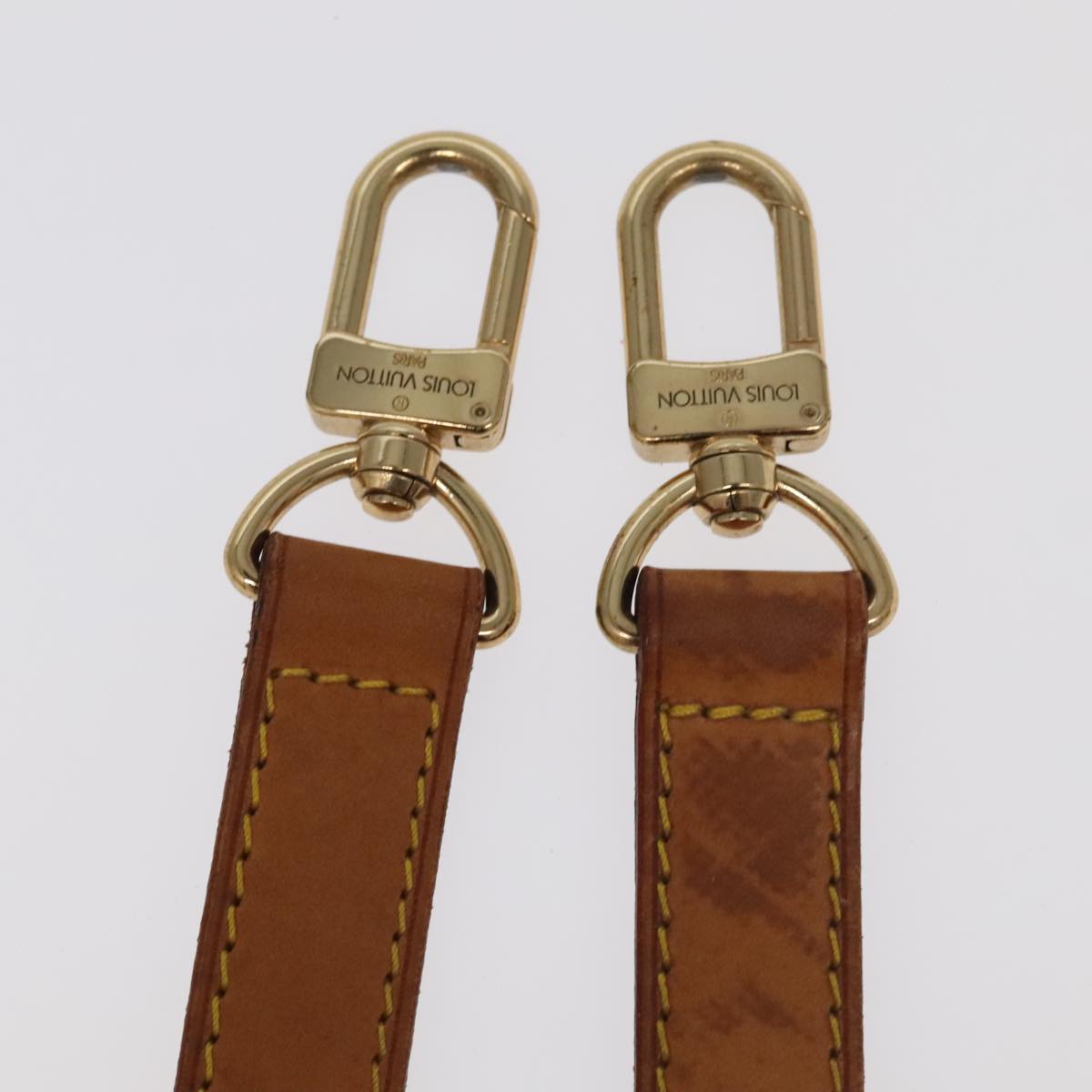 LOUIS VUITTON Adjustable Shoulder Strap Leather 35.8""""""""-42.9"""""""" Beige Auth 98613