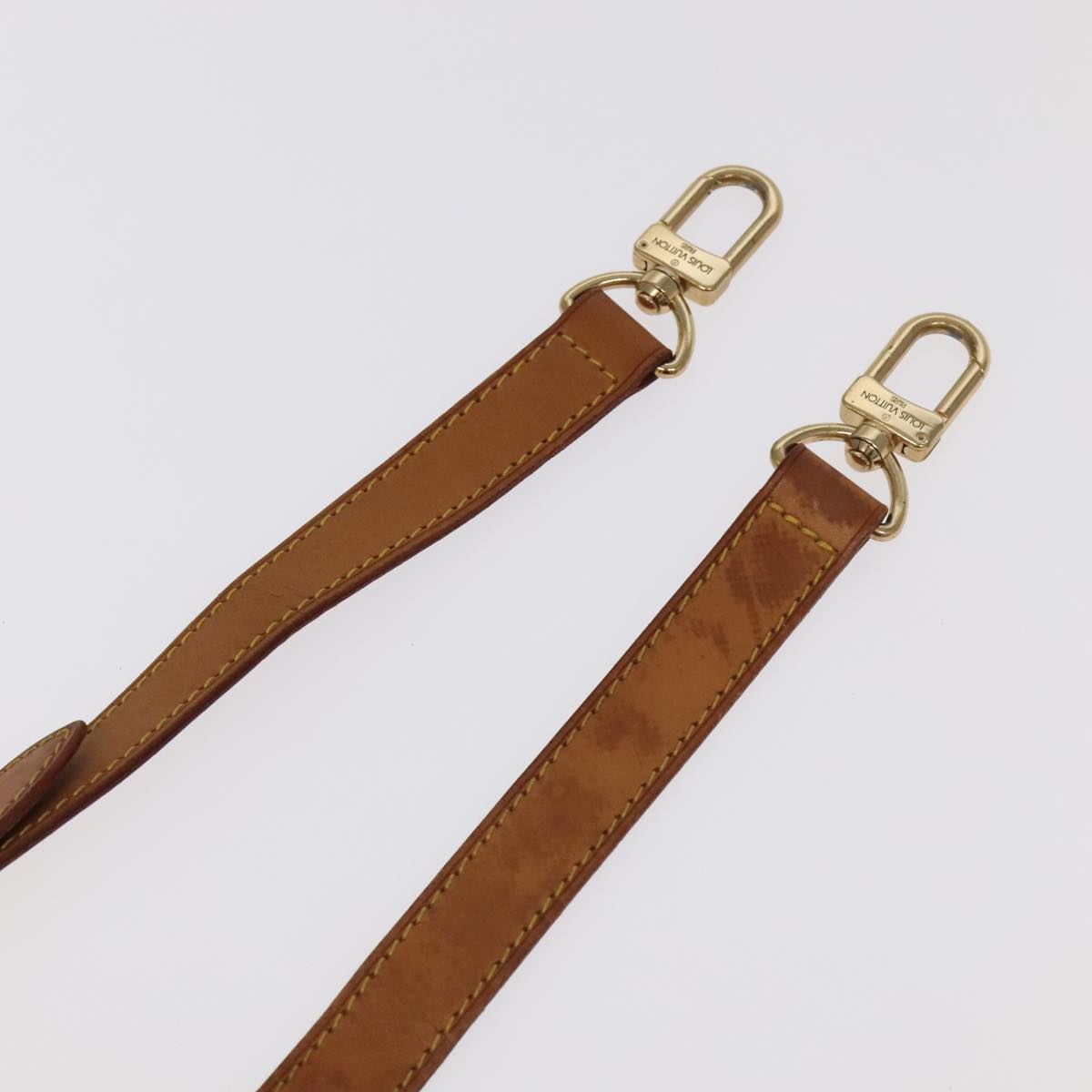 LOUIS VUITTON Adjustable Shoulder Strap Leather 35.8""""""""-42.9"""""""" Beige Auth 98613