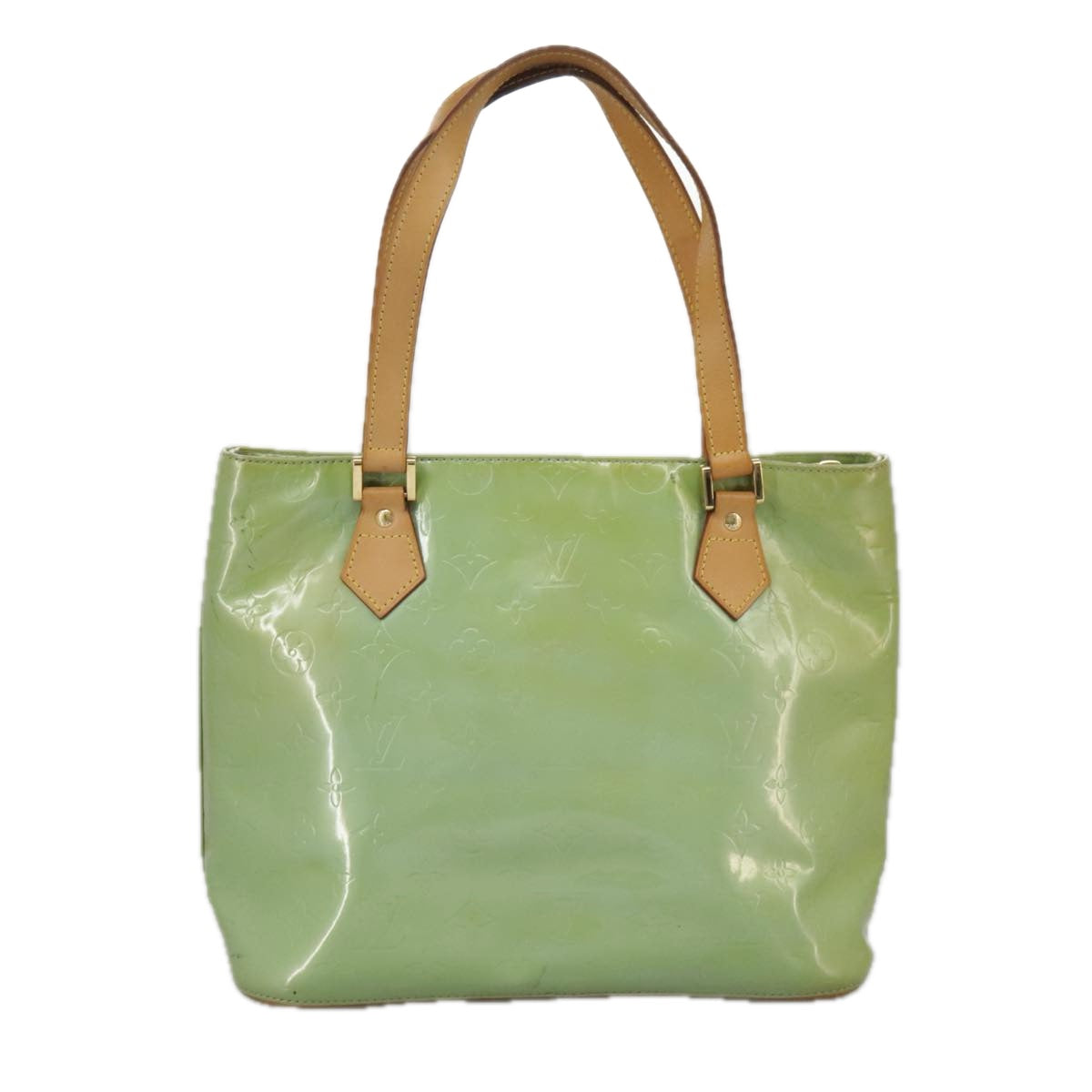 LOUIS VUITTON Monogram Vernis Houston Hand Bag Baby Blue M91005 LV Auth 98882