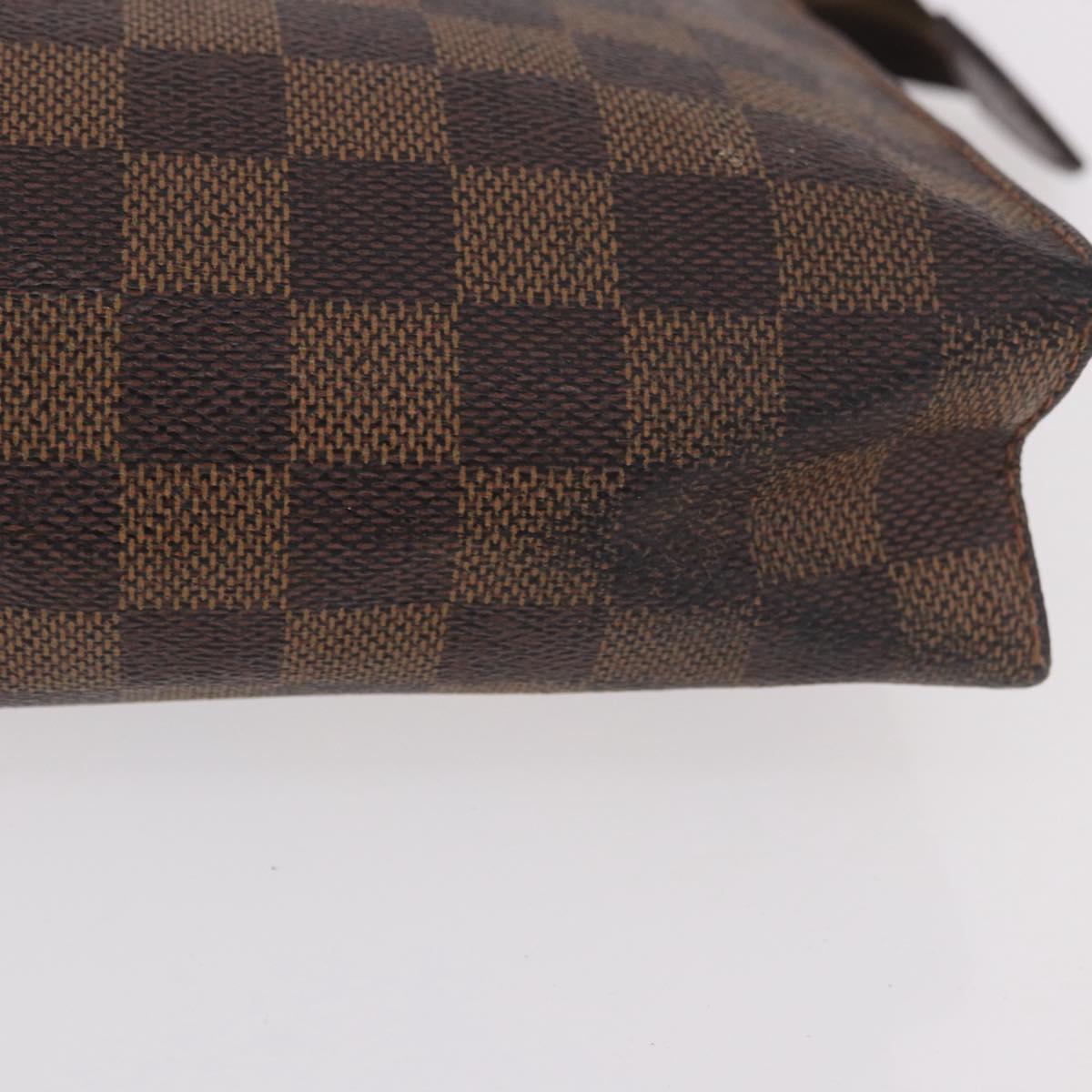 LOUIS VUITTON Damier Ebene Poche Toilette 26 Pouch N47543 LV Auth 98899