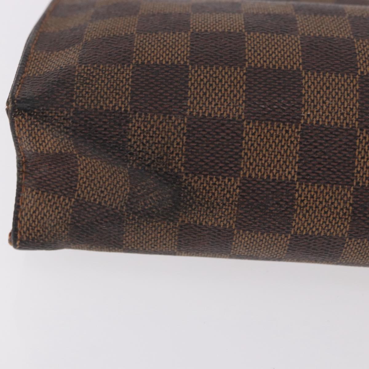 LOUIS VUITTON Damier Ebene Poche Toilette 26 Pouch N47543 LV Auth 98899