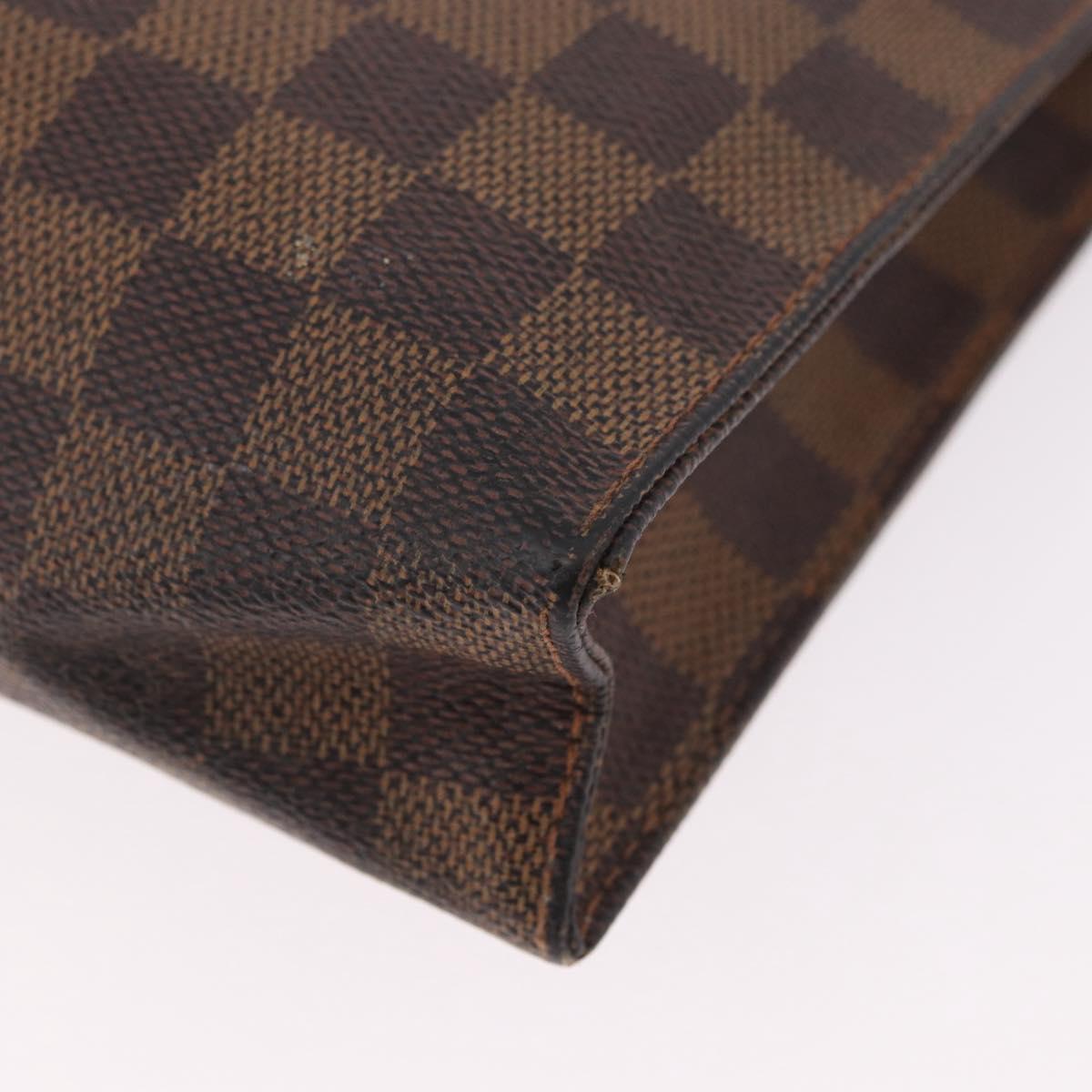 LOUIS VUITTON Damier Ebene Poche Toilette 26 Pouch N47543 LV Auth 98899