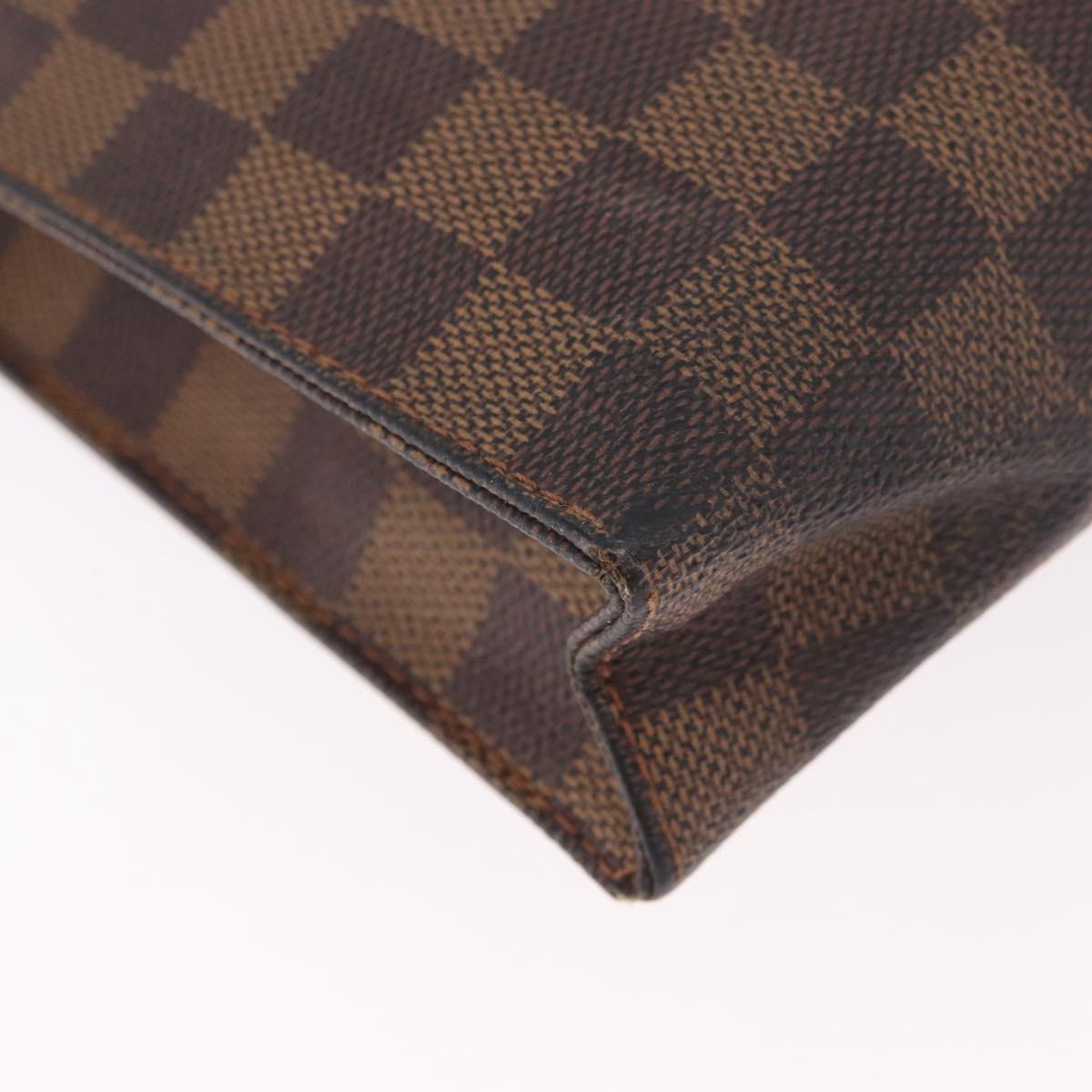 LOUIS VUITTON Damier Ebene Poche Toilette 26 Pouch N47543 LV Auth 98899