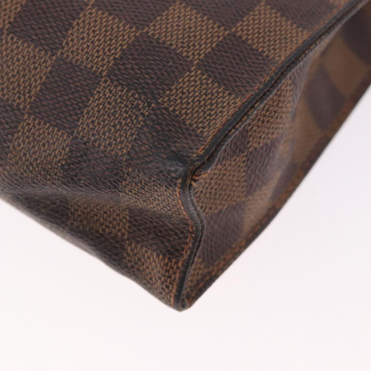 LOUIS VUITTON Damier Ebene Poche Toilette 26 Pouch N47543 LV Auth 98899