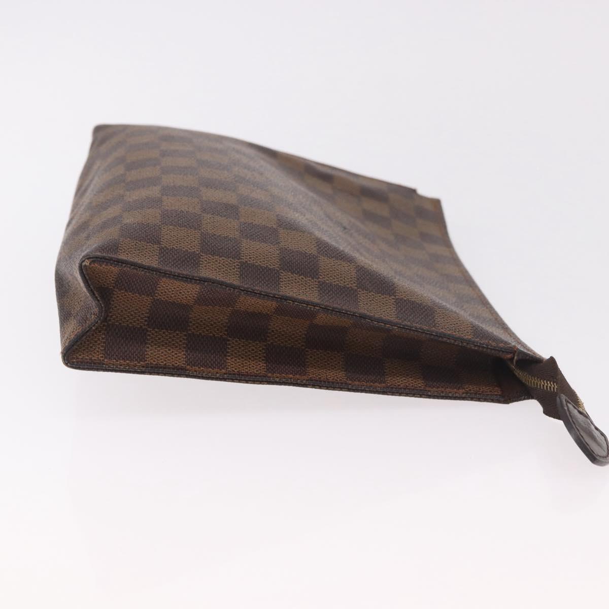LOUIS VUITTON Damier Ebene Poche Toilette 26 Pouch N47543 LV Auth 98899